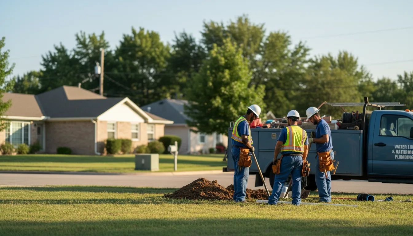 Residential water line and bathroom plumbing service in Paige, TX